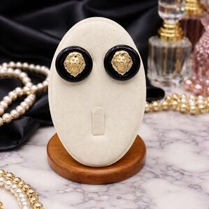 Kenneth Jay Lane KJL Interchangeable Royal Lion Earring Set - Missing 1 Ring